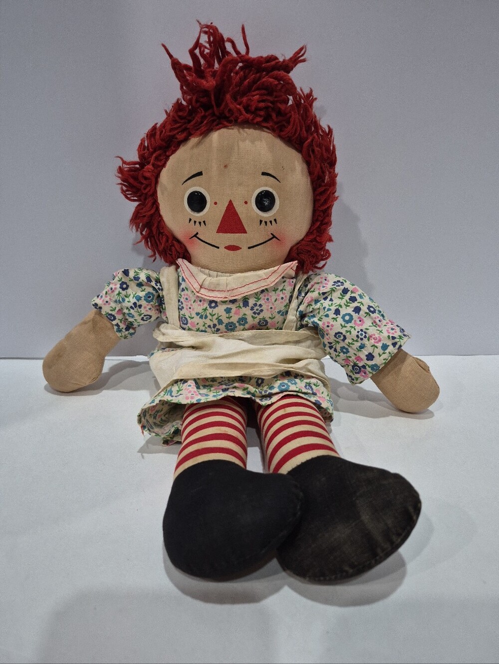 Vintage 60s Rare Knickerbocker Raggedy Ann Doll 16" Tall Cottagecore
